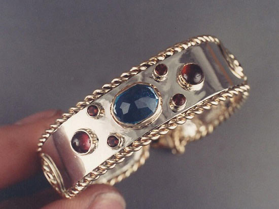 blue topaz cuff bracelet