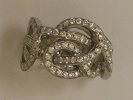 Gold & Diamond Swirl Ring
