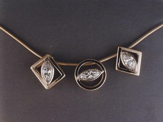 Marquise Diamond Necklace in 18K Gold
