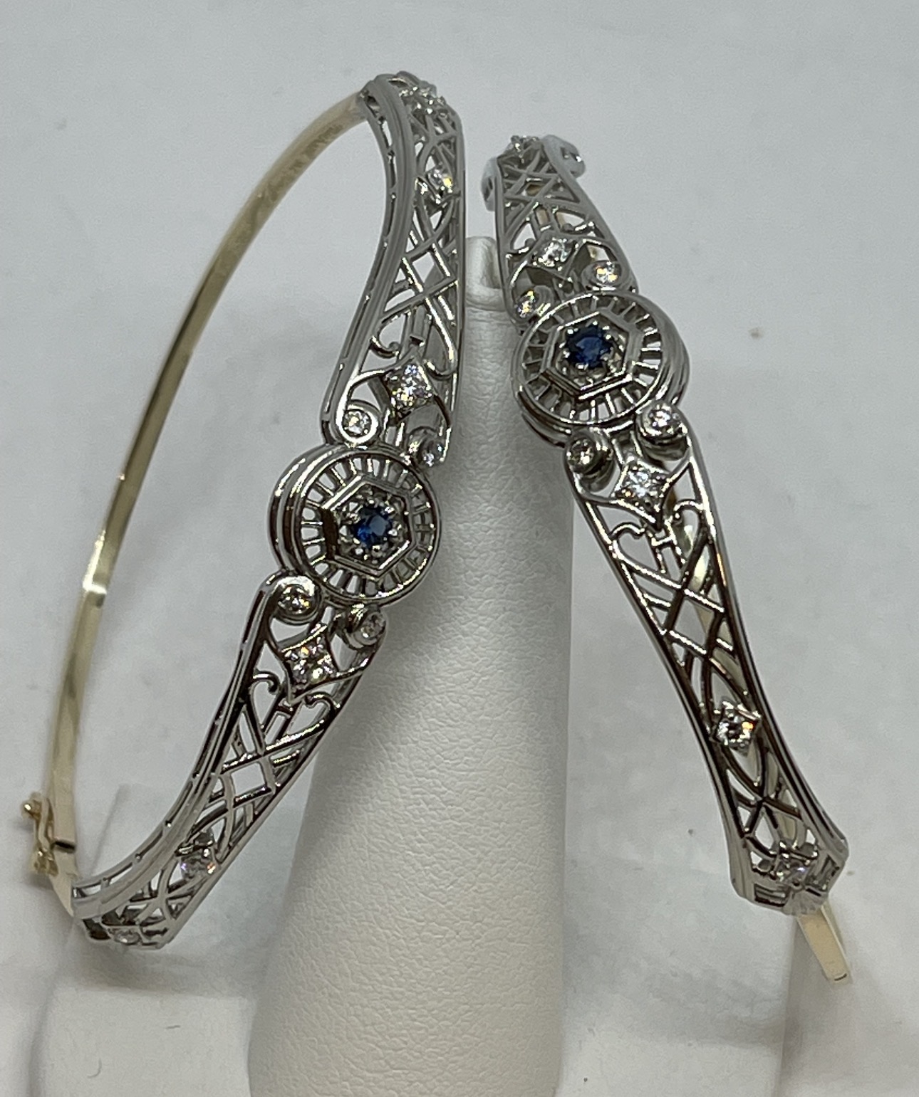 Vintage-style filigree sapphire and diamond work from Michael W. Hayes Designs